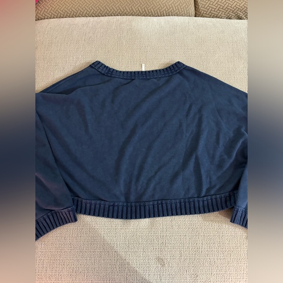 Free People Sweetness Sweatshirt BLUE LARGE - Picture 5 of 6